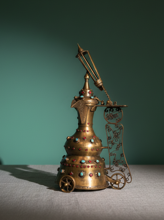 Cemil Usta Tekerlekli Kahve Cezvesi